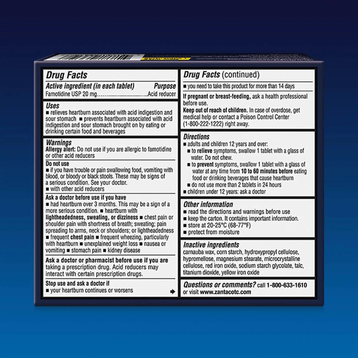 Zantac 360 Maximum Strength Tablets, 50 Tablets, Heartburn Relief, 20 mg - görsel 2