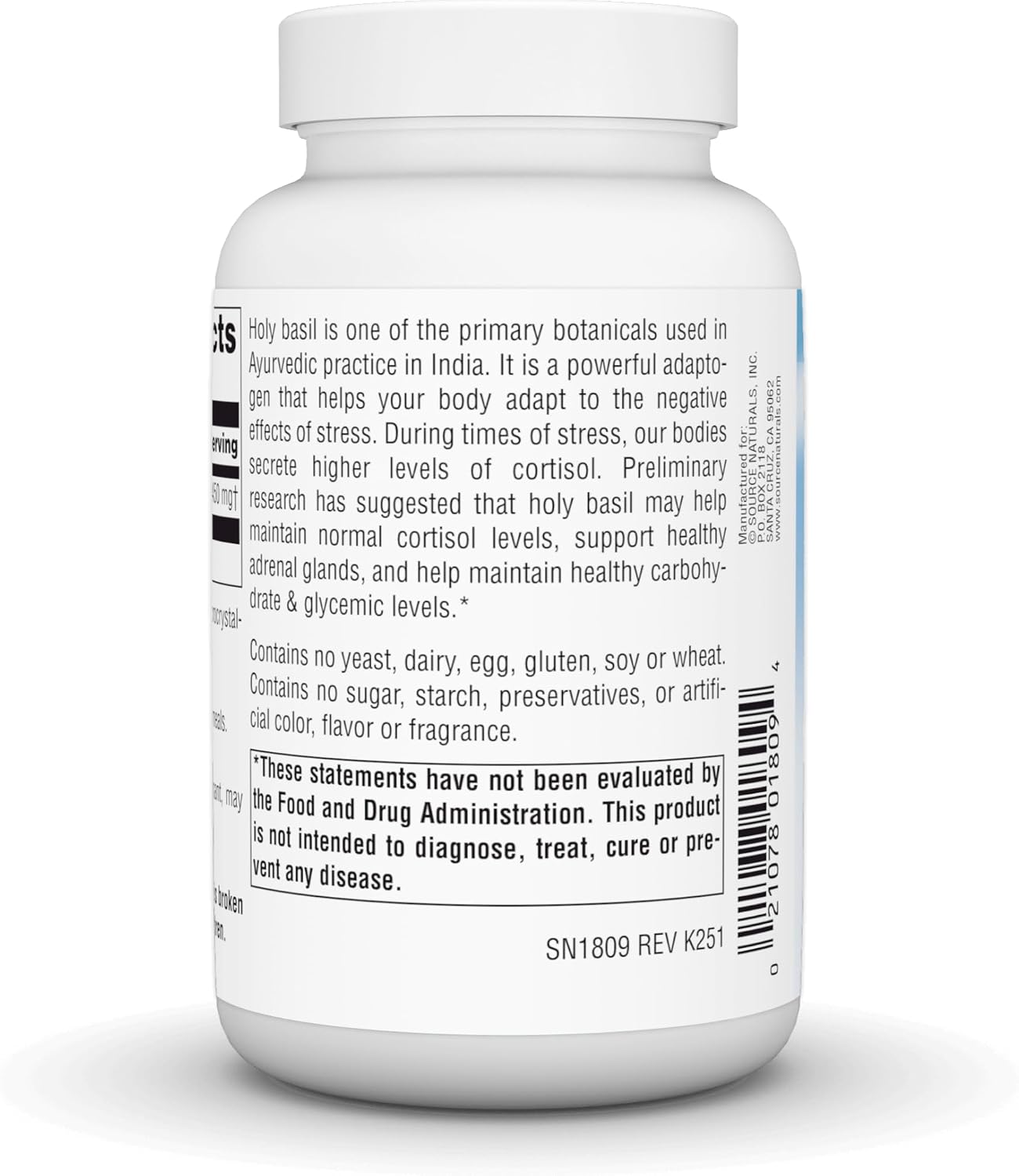 Source Naturals Holy Basil Extract – 450 mg, 120 Capsules - görsel 4