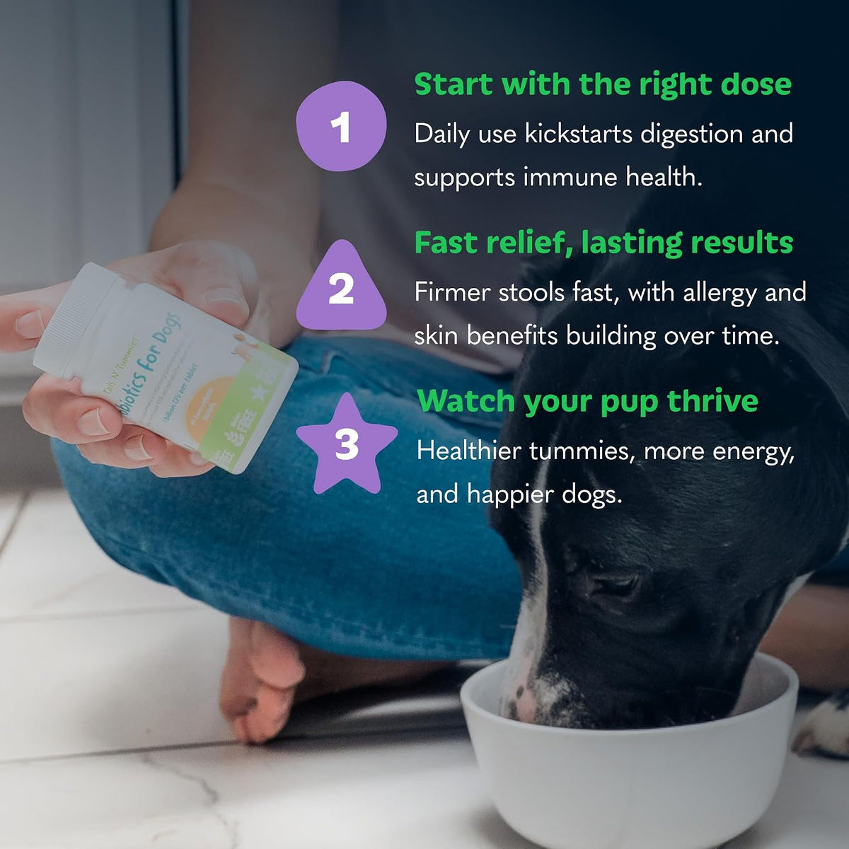 Tails 'N' Tummies Probiotics for Dogs: 60 Tiny Tablets for Allergies, Itchy Skin, Diarrhoea & Digestive Relief - görsel 8