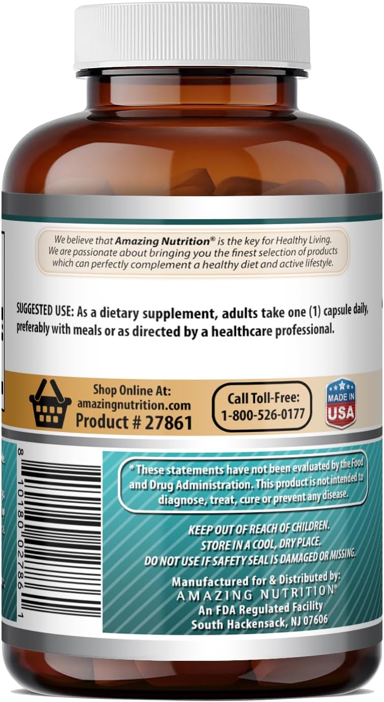 Amazing Formulae PABA 500 mg Food Supplement | Non-GMO | Gluten-Free | Made in USA (100 Capsules) - görsel 4