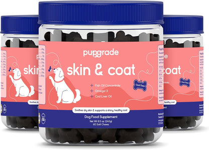 PupGrade Skin & Coat Supplement for Dogs, Duck Flavour – 60 Soft Chews
