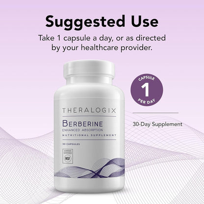 Theralogix Berberine Enhanced Absorption – 30 Capsules – Berberine Phytosome for Metabolism & Hormone Balance – Third-Party Tested