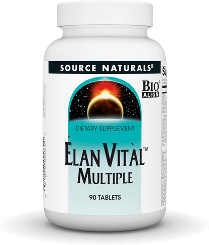 Source Naturals Elan Vital Multiple Vitamin - Comprehensive Multi-Nutrient Formula for Whole Body Support - 60 Tablets