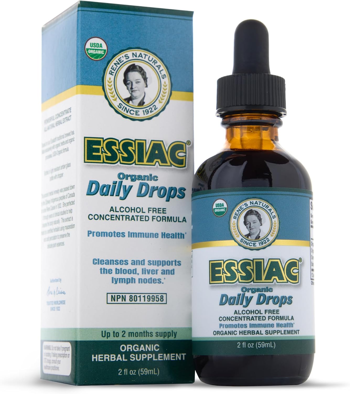 Essiac Original Tea USDA Organic Daily Drops – Alcohol-Free Concentrated Formula, 59ml - görsel 1