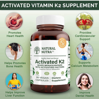 Natural Nutra Full Spectrum Vitamin K2 Supplement, 75 µg, 60 Capsules (Pack of 3)