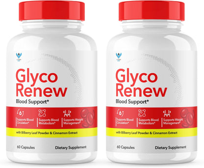 Glyco Renew Blood Support Supplement (2 Pack) - Original Formula, 120 Capsules