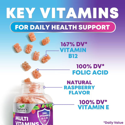 Nature's Choice Multivitamin Gummies for Adults – Complete Daily Support – 120 Gummies