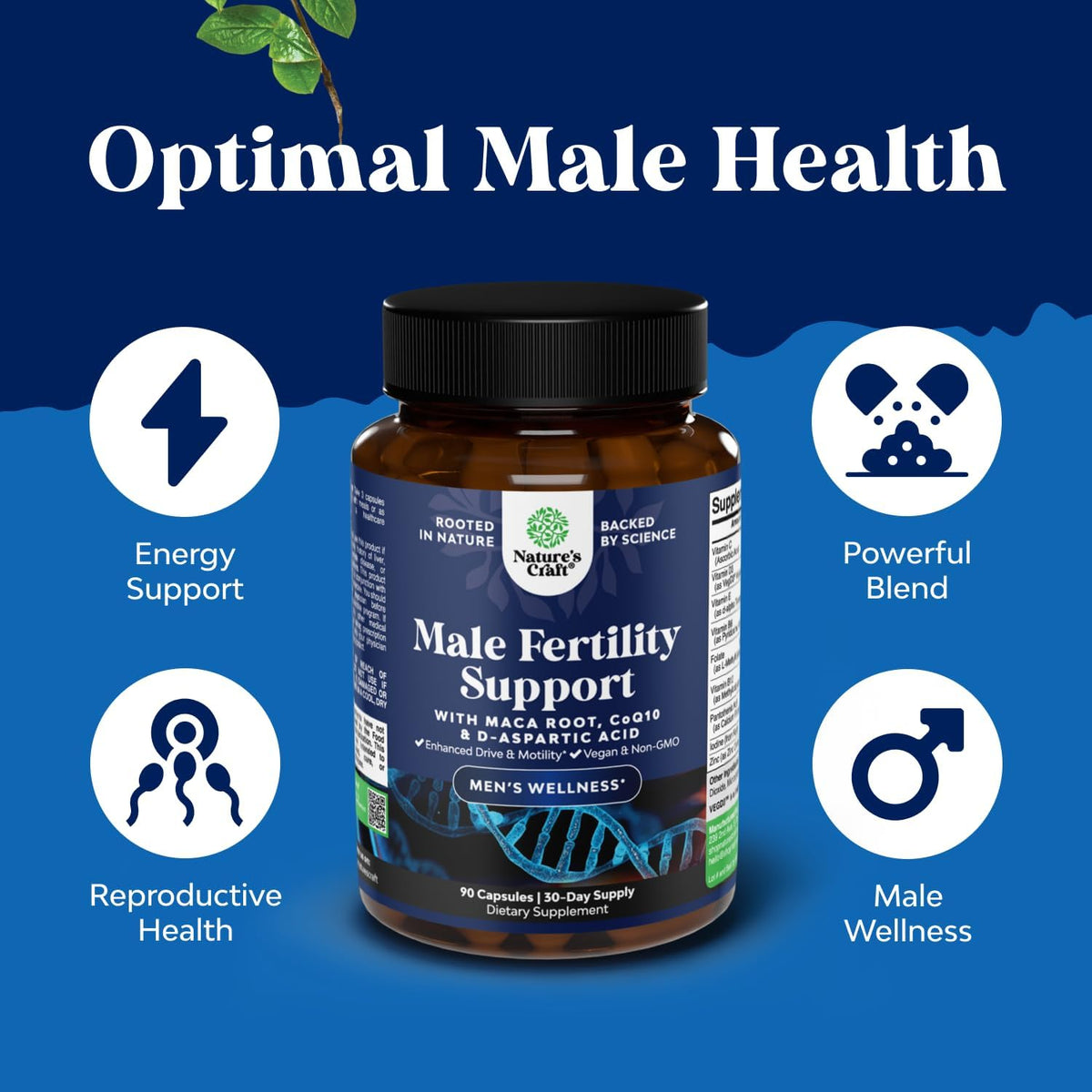 Fertility Supplements for Women and Men - Pre-conception Vitamin Bundle with CoQ10, Folic Acid, Choline, Zinc, D-Aspartic Acid - Hormonal Support for Her and Him - 90 Capsules per Bottle - görsel 8