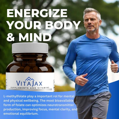 L Methylfolate 7.5 mg | 120 Caps | Max Potency Active Folate | VITAJAX