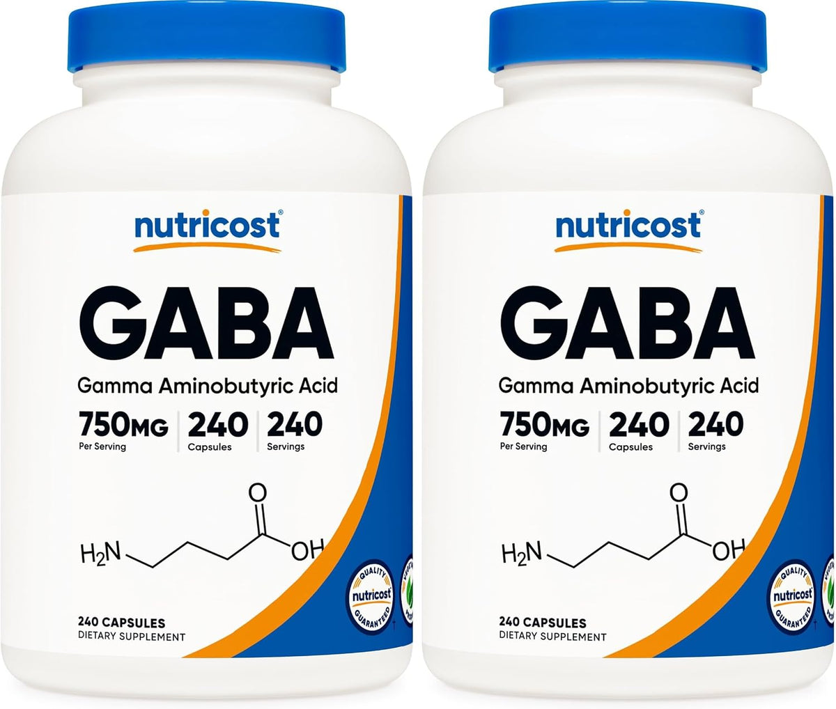 Nutricost GABA (Gamma Aminobutyric Acid) 750mg, 240 Capsules - görsel 5