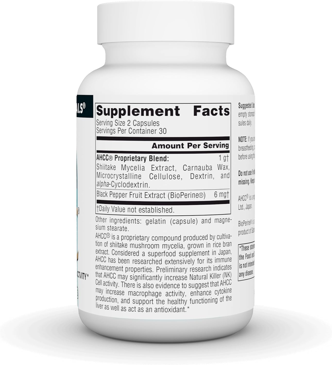 Source Naturals AHCC with Bioperine – 500 mg, 60 Capsules - görsel 3