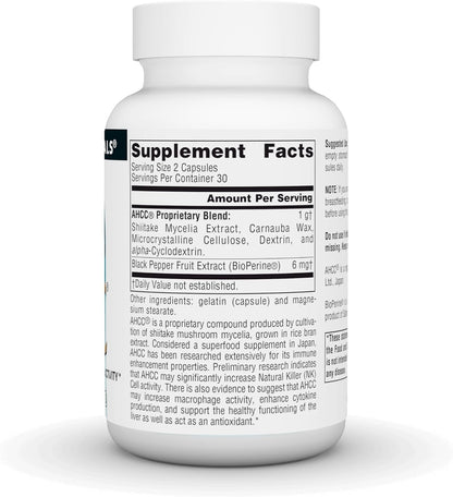 Source Naturals AHCC with Bioperine – 500 mg, 60 Capsules