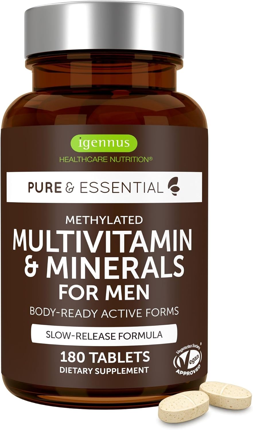Igennus Methylated Multivitamin for Men – 180 Tablets - görsel 1