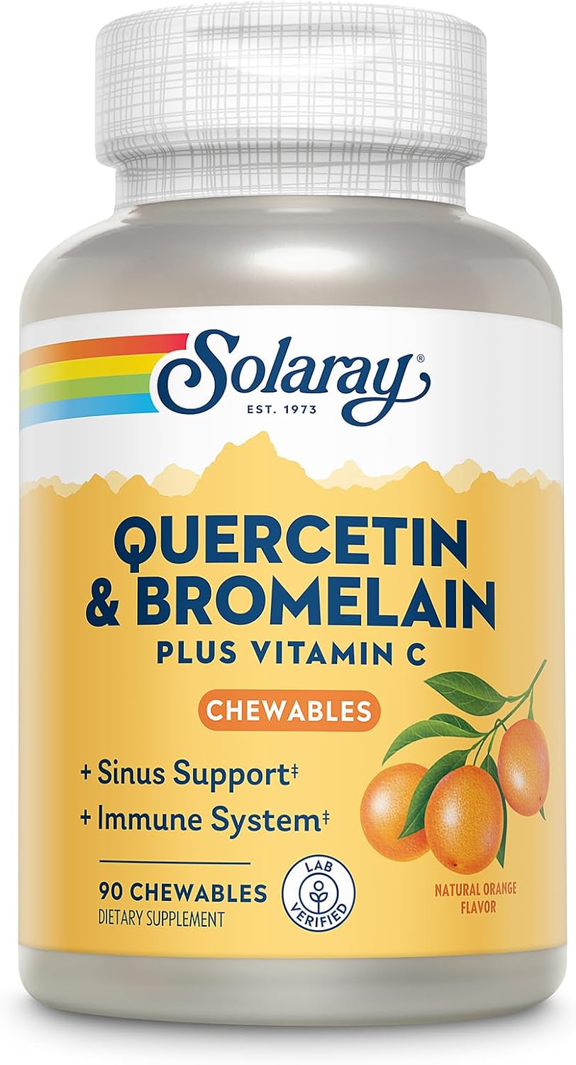 SOLARAY Quercetin with Bromelain and Vitamin C Chewables – Immune Support Supplement - görsel 1