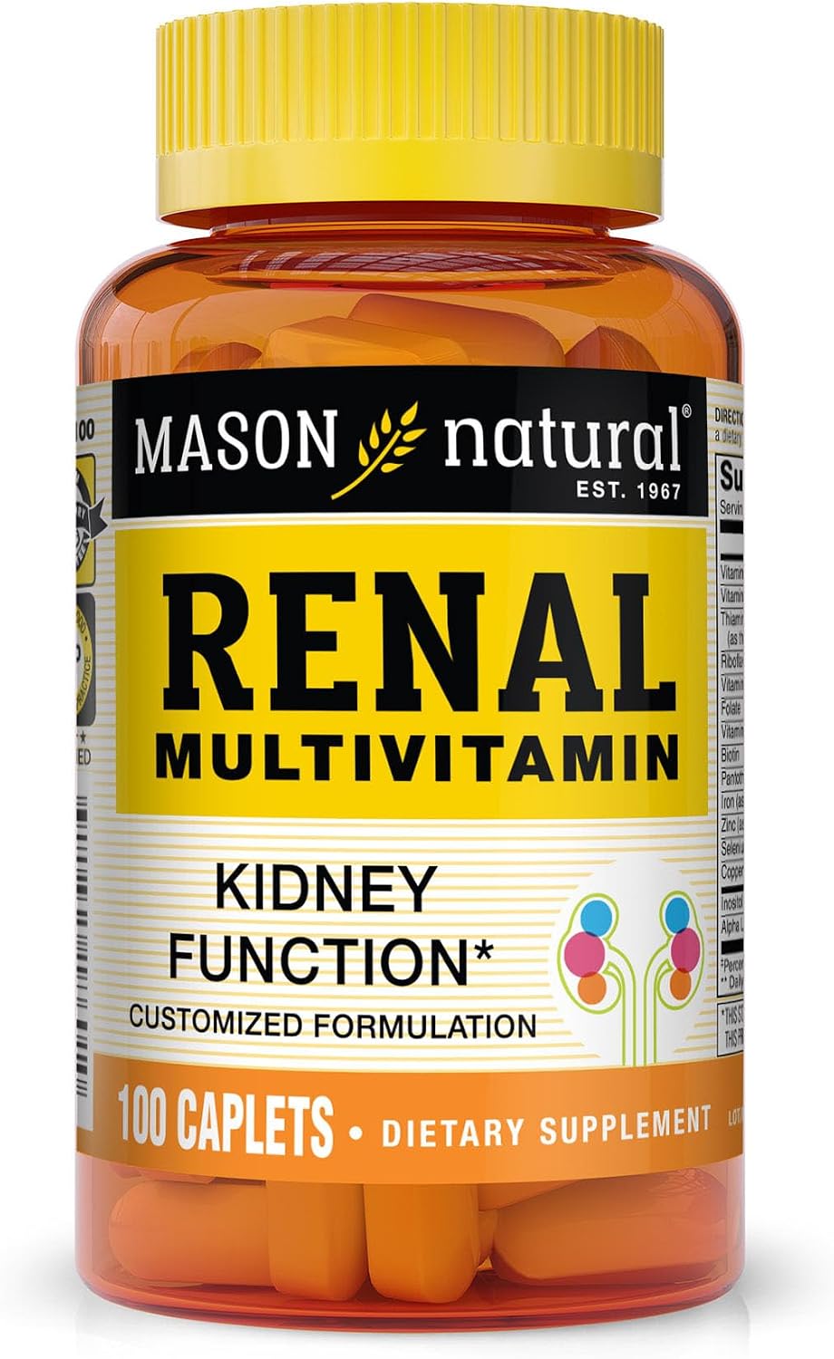 MASON NATURAL Renal Multivitamin with ALA & B Vitamins, 100-Day Supply - görsel 1