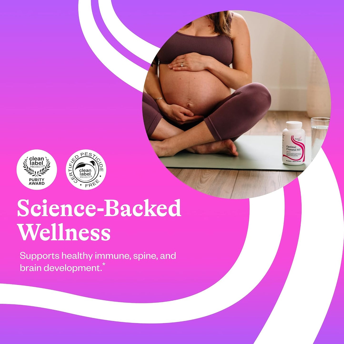 Seeking Health Optimal Prenatal MF - Methyl-Free Prenatal Vitamin with Folate, Vitamin B12, and Ginger (180 Capsules) - görsel 4
