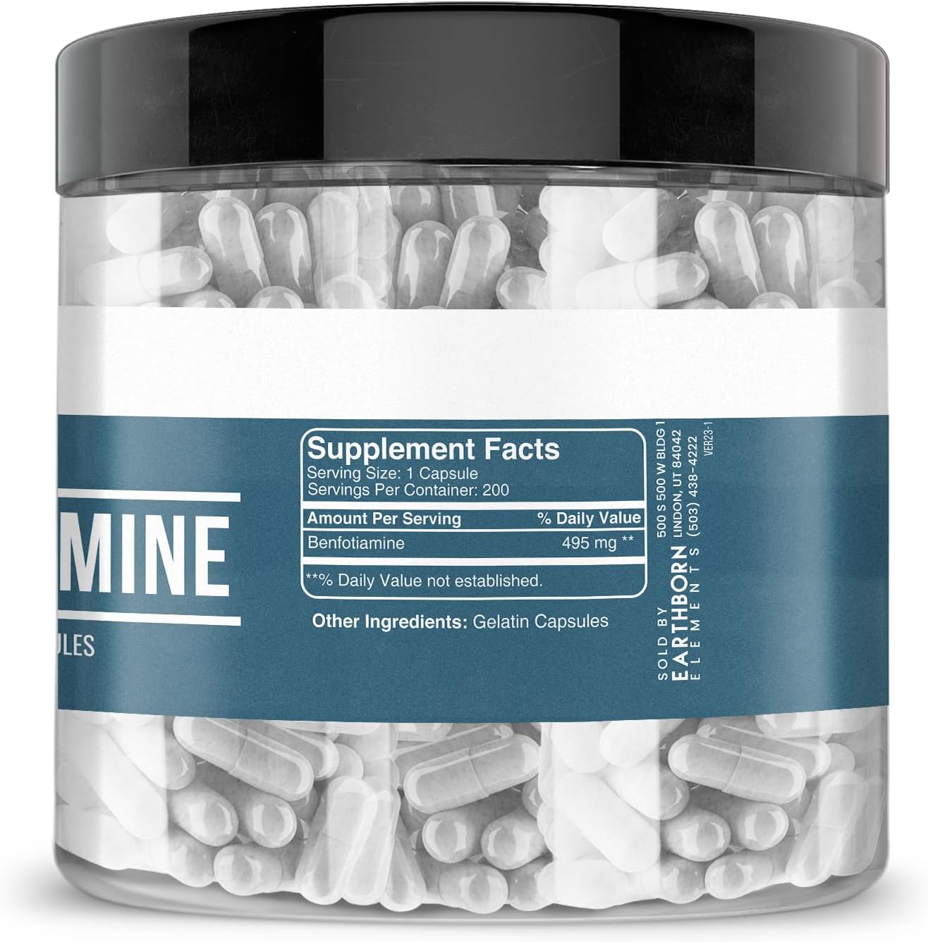 Earthborn Elements Benfotiamine 200 Capsules, Pure and Undiluted, No Additives - görsel 3