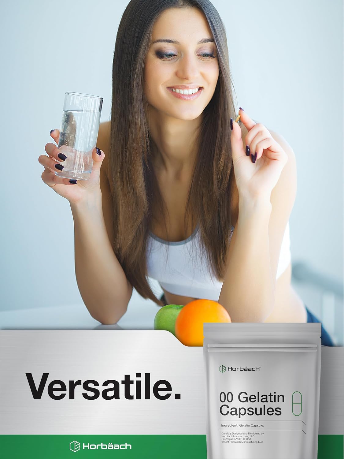 Empty Capsules Size 00 - 1000 Clear Gelatine Capsules - Resealable Bag - Non-GMO, Gluten-free - Horbaach - görsel 5