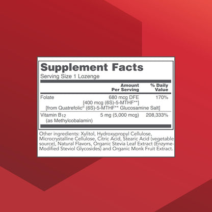Protocol for Life Balance Methyl B12 5000mcg – Vitamin B12 for Homocysteine Metabolism – Supports Brain Health and Healthy Nervous System – Kosher, Halal and Vegan – 60 Lozenges