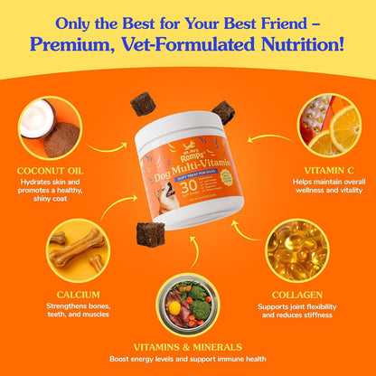 Dr. Jay's Romps Dog Multivitamin Chews - Collagen Type II - 30 Count