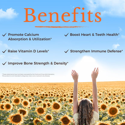 Vitalitown Vitamin D3 + K2 Supplement, 10000 IU D3 & 200 mcg K2 (MK-7), 180 Soft gel capsules (2-Pack)