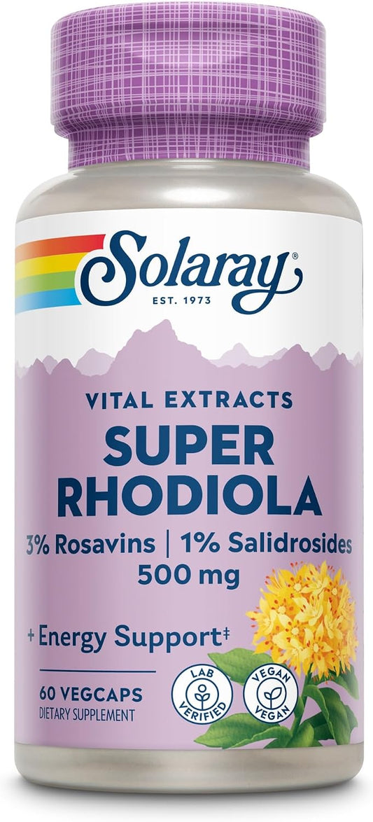 Solaray Super Rhodiola Root Extract 500 mg Vegetable Capsules (60 Capsules)