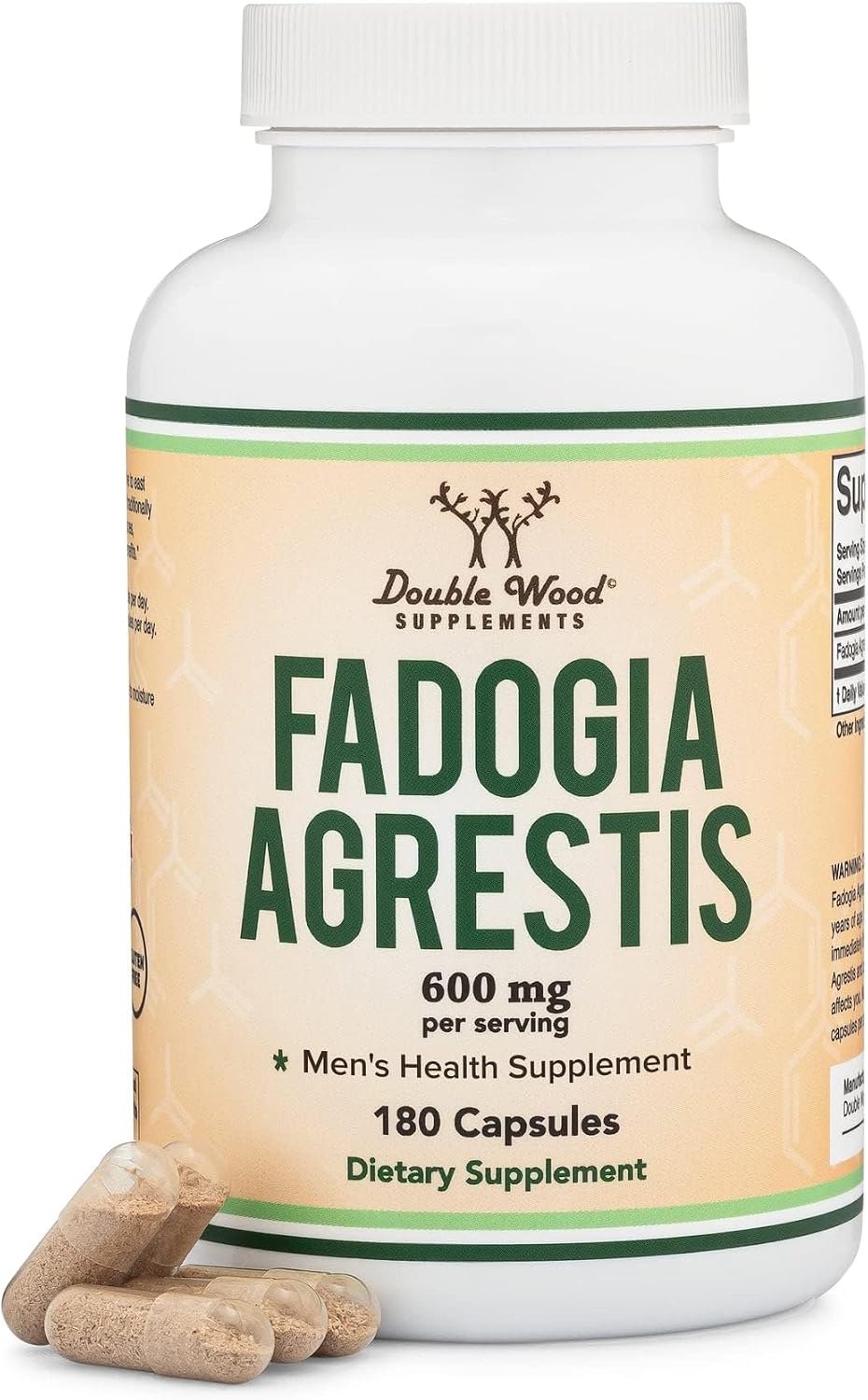 Fadogia Agrestis 600mg Per Serving (180 Capsules) - Double Wood Supplements - görsel 1
