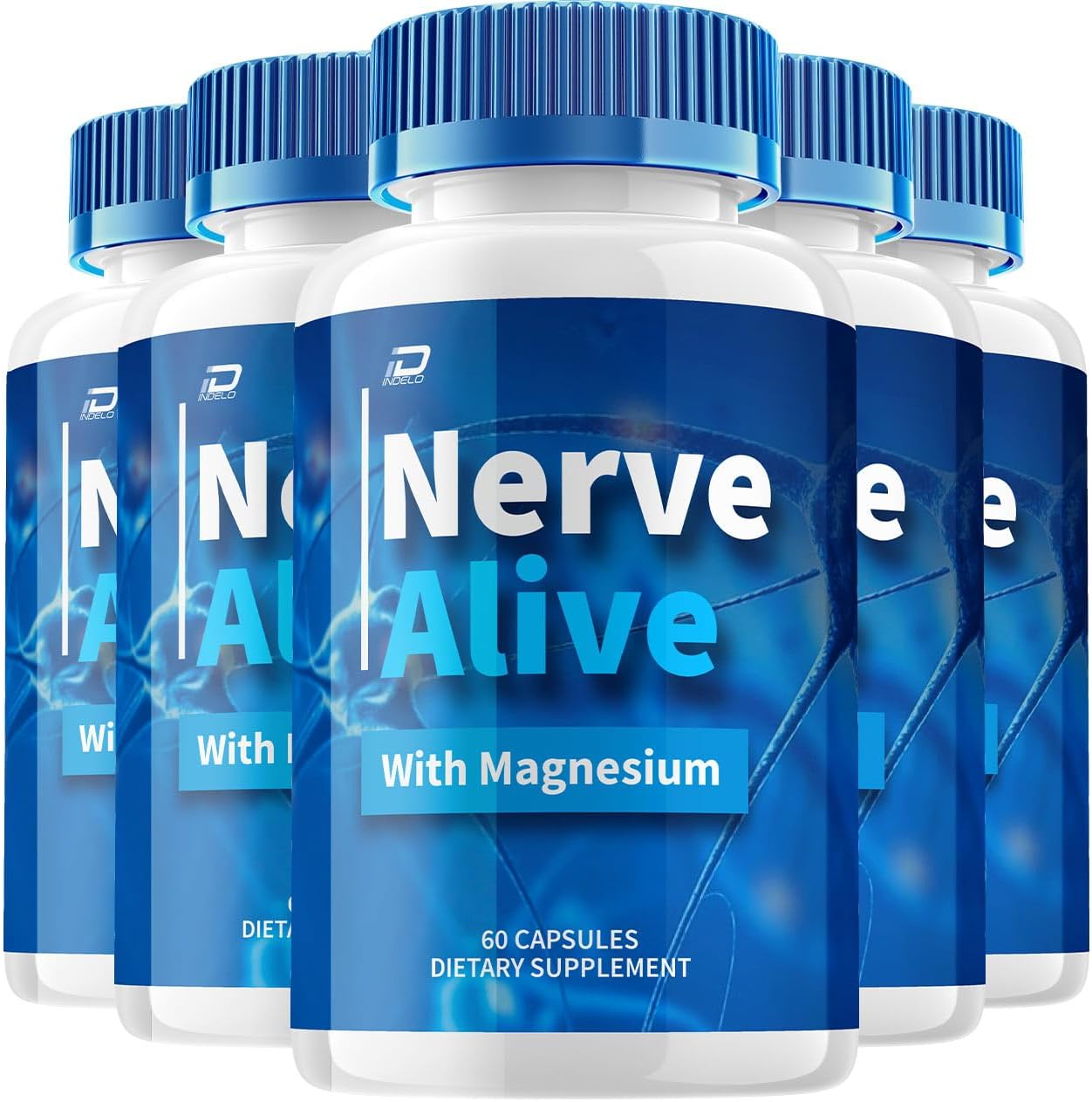 Nerve Alive Capsules – NerveAlive Advanced Supplement, All Natural Formula to Maintain Healthy Levels, Maximum Strength (5 Pack – 300 Capsules) - görsel 1