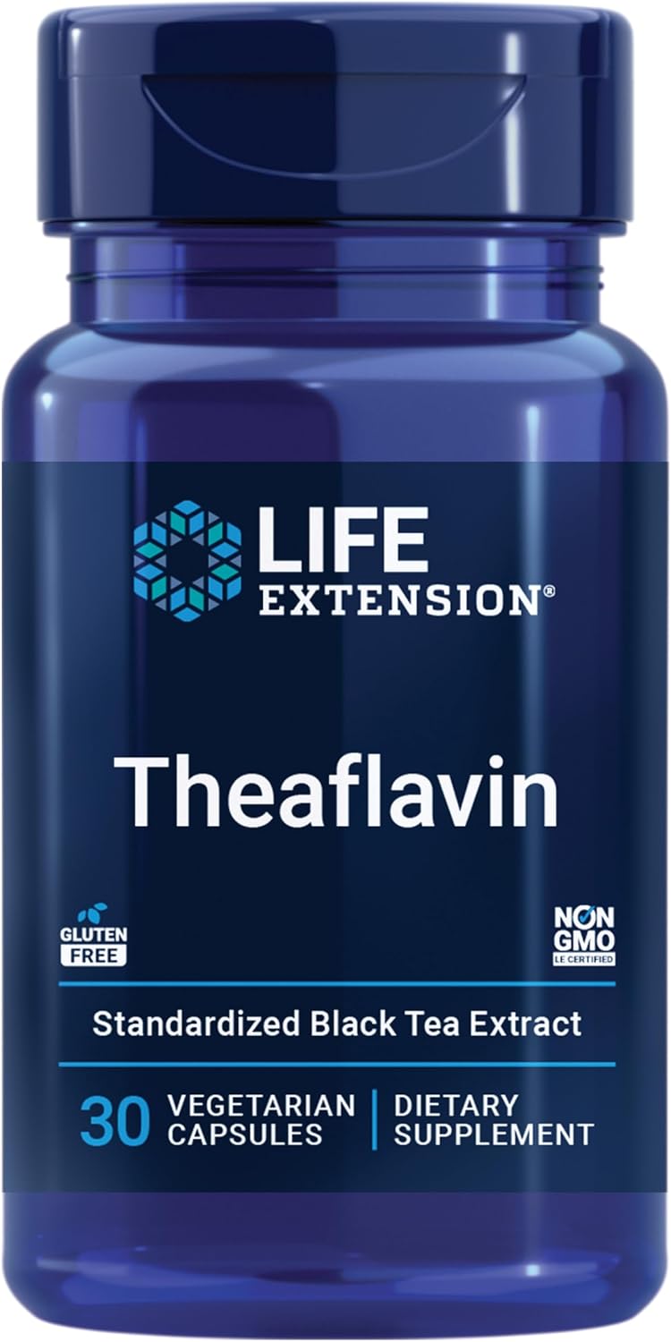 Life Extension Theaflavin Standardised Extract – Tea Leaf Flavonoids, Cardiovascular Support – 30 Capsules - görsel 1