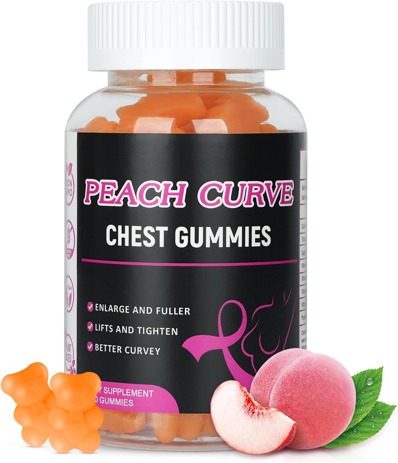 Aromlife Chest Gummies – Herbal Gummy with Vitamins A, C, E, B6, Peach Flavour, 60 Count - görsel 1