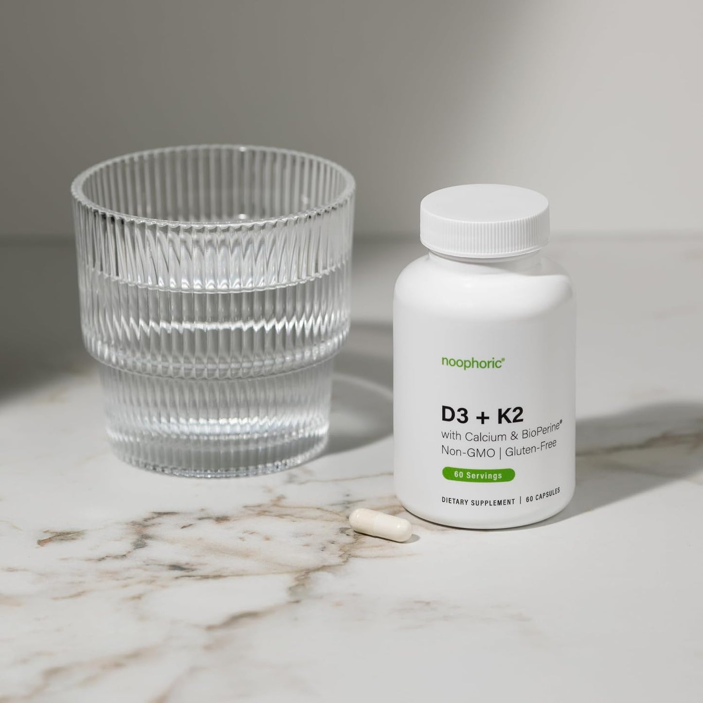 Noophoric Vitamin D3 K2 5000 IU, D3 with K2 MK7, Vitamin D3 K2 Capsules with Calcium and BioPerine, Non-GMO, Gluten-free, Soya-free, 60 Capsules - görsel 7