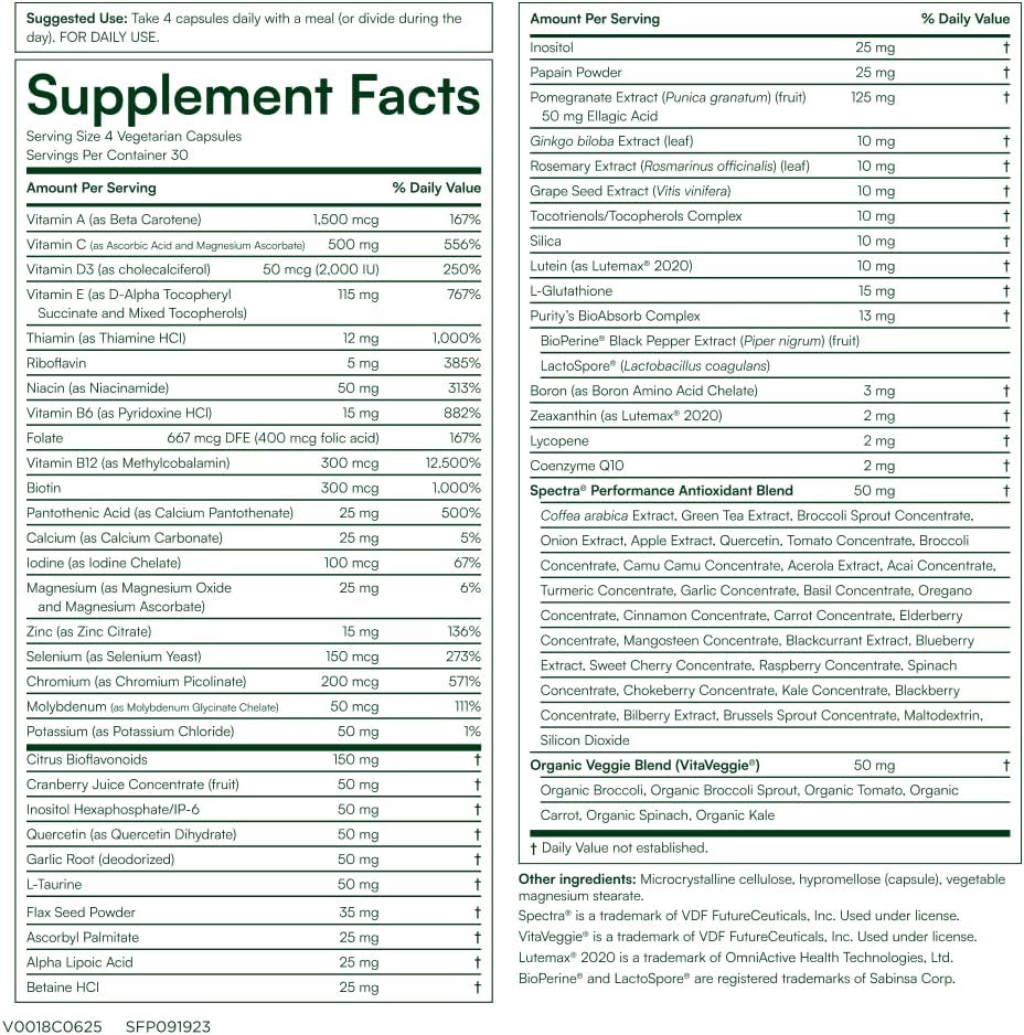 Purity Products Perfect Multi Super Greens Dietary Supplement, 120 Count - görsel 2