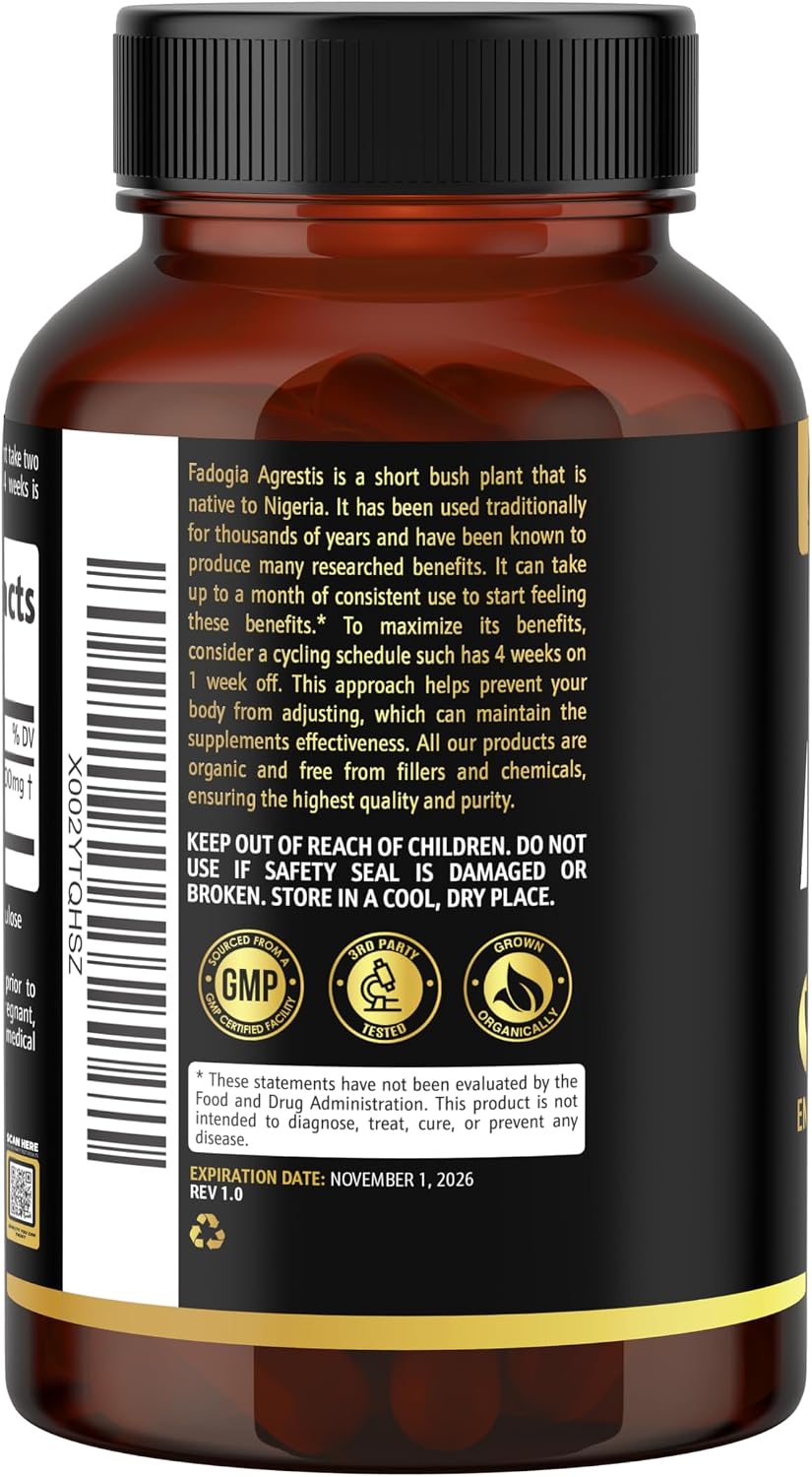 Earth Elixir Fadogia Agrestis Supplement - 900mg, 180 Capsules (3-Month Supply) - görsel 7