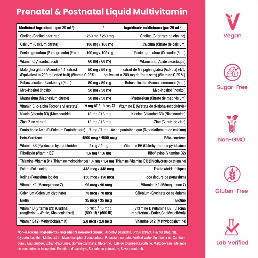 Mother's Promise Prenatal & Postnatal Multivitamin - Sugar Free Liquid with Folate, Choline & Organic Fruits for Preconception, Pregnancy & Nursing - Vegan - görsel 4
