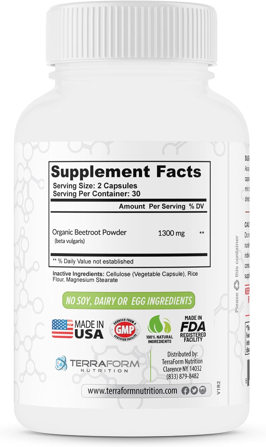 Red Beetroot Extract 1300mg – Powdered Beetroot Supplement – 60 Vegan Capsules - görsel 8