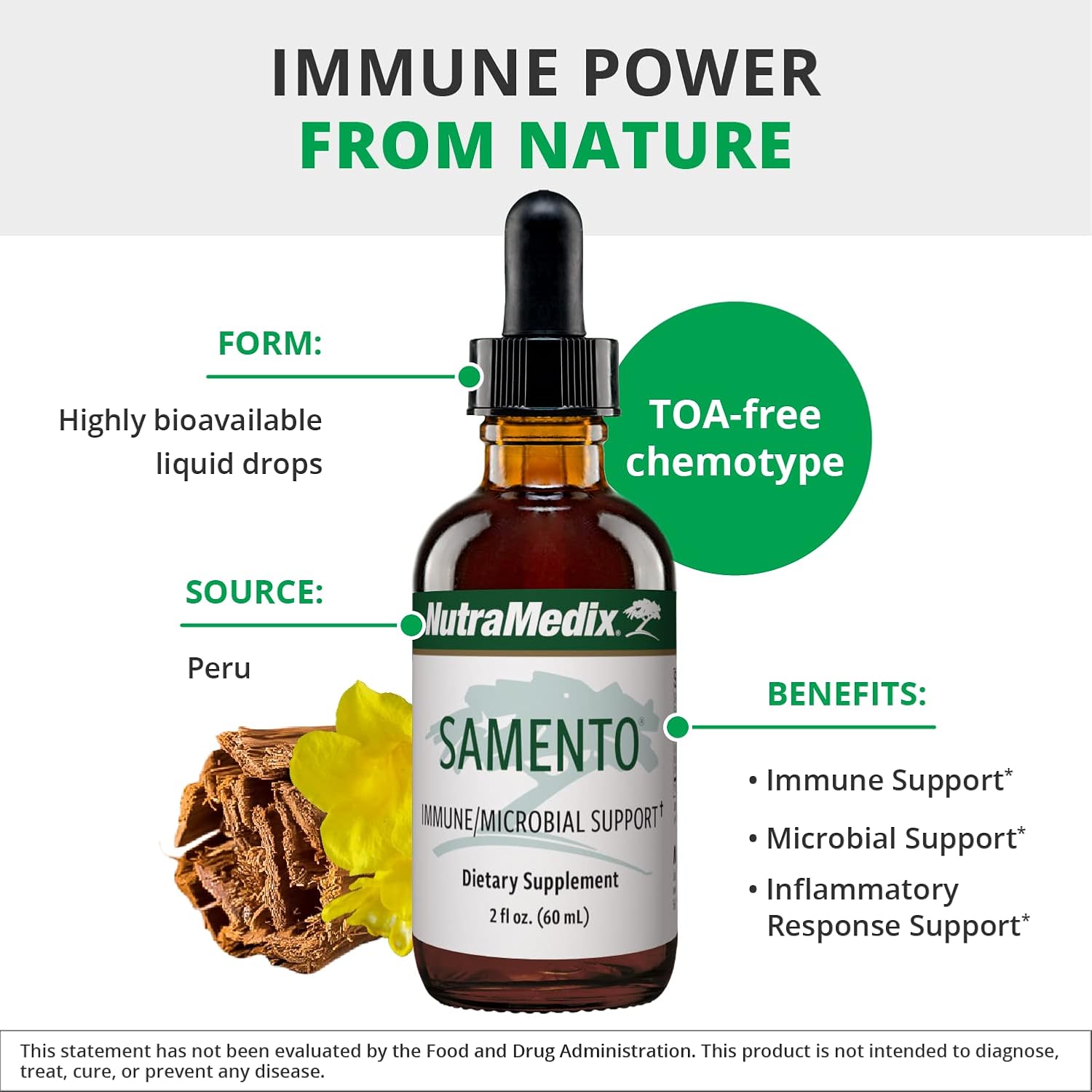 NutraMedix Samento Cat's Claw Tincture – Immune Support Supplement (30 ml) - görsel 4