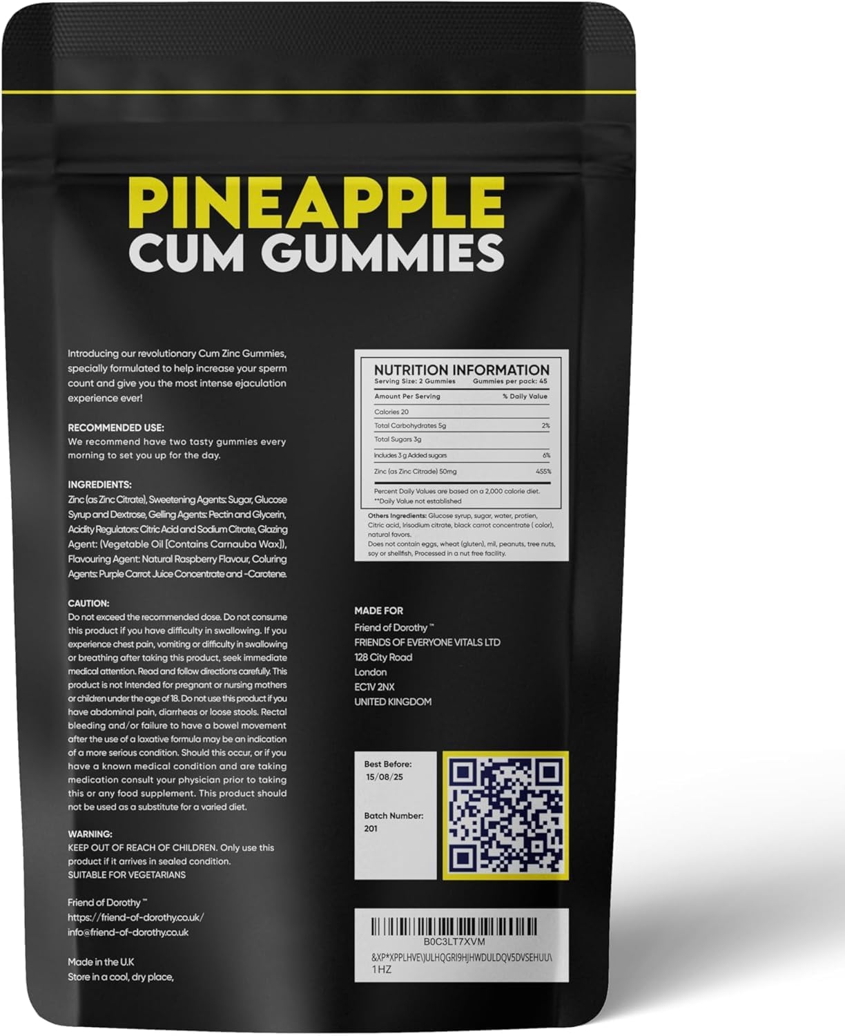 Pineapple C*M Gummies – Semen Volume and Sperm Health Supplement (60 Gummies, 1 Month Supply) - görsel 2