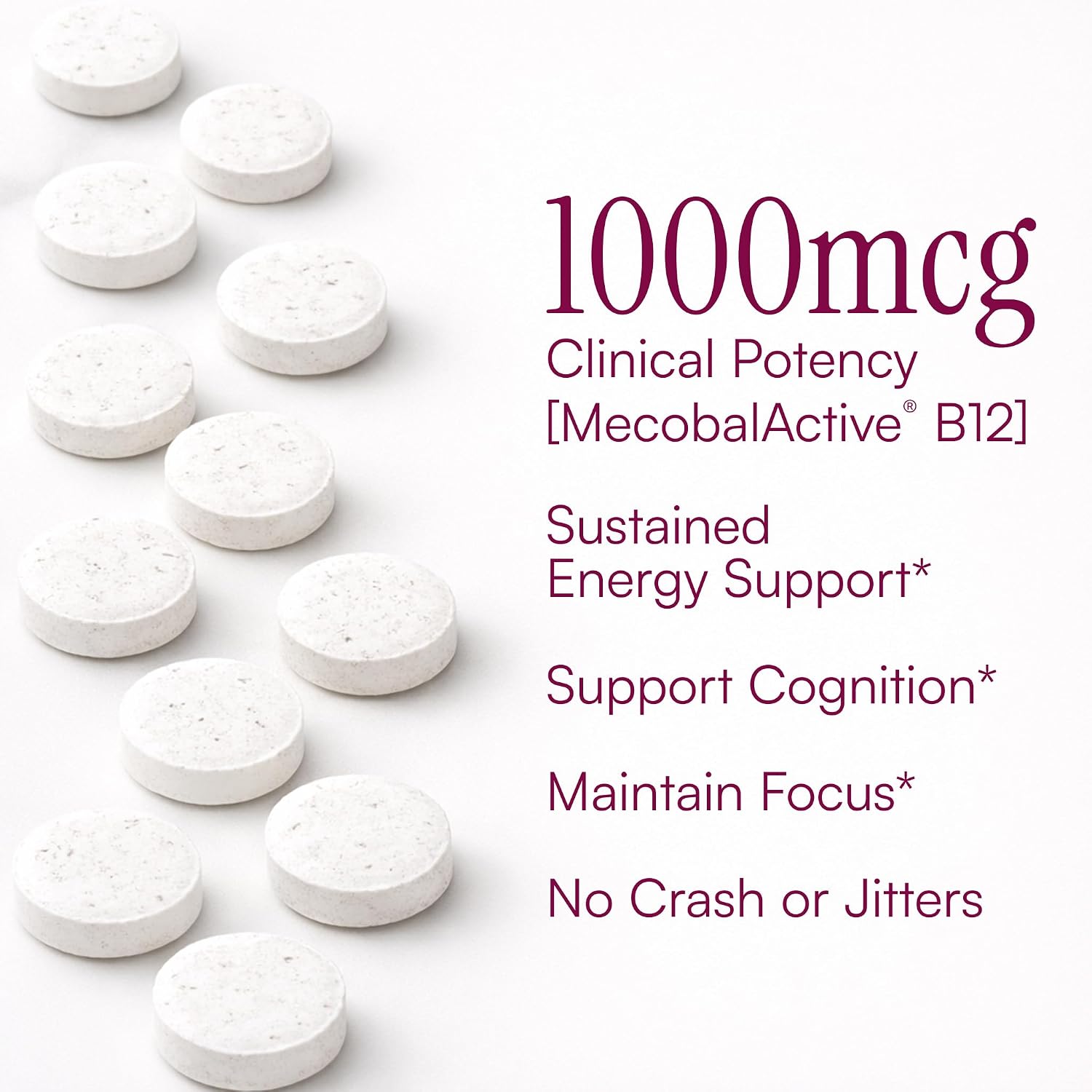 Purity Products B-12 Energy Berry Lemonade Melt with Methylcobalamin B12, B6, D3, Folic Acid, and Biotin - 30 Melting Tablets - görsel 5