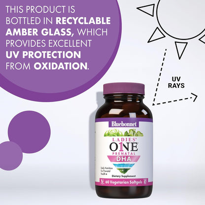 Bluebonnet Nutrition Ladies' One Prenatal DHA - 30 Vegan Softgels
