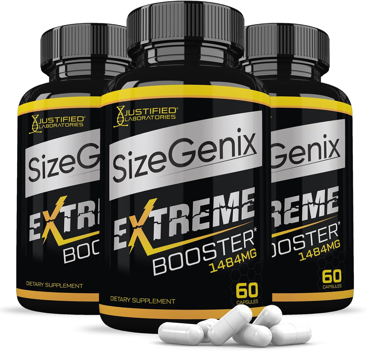 Justified Laboratories (3 Pack) Sizegenix Men’s Health Supplement 1484mg 180 Capsules - görsel 1