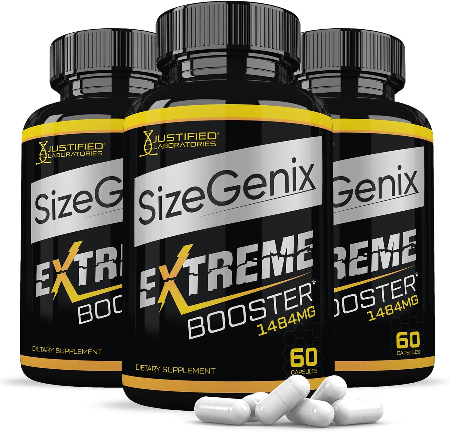 Justified Laboratories (3 Pack) Sizegenix Men’s Health Supplement 1484 mg, 180 Capsules - görsel 1