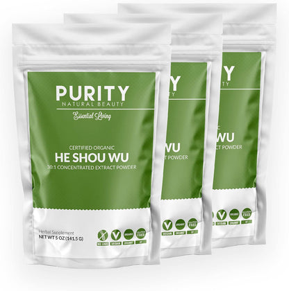 Certified Organic He Shou Wu - 141g Bag of 30:1 Concentrated Fo-Ti Extract