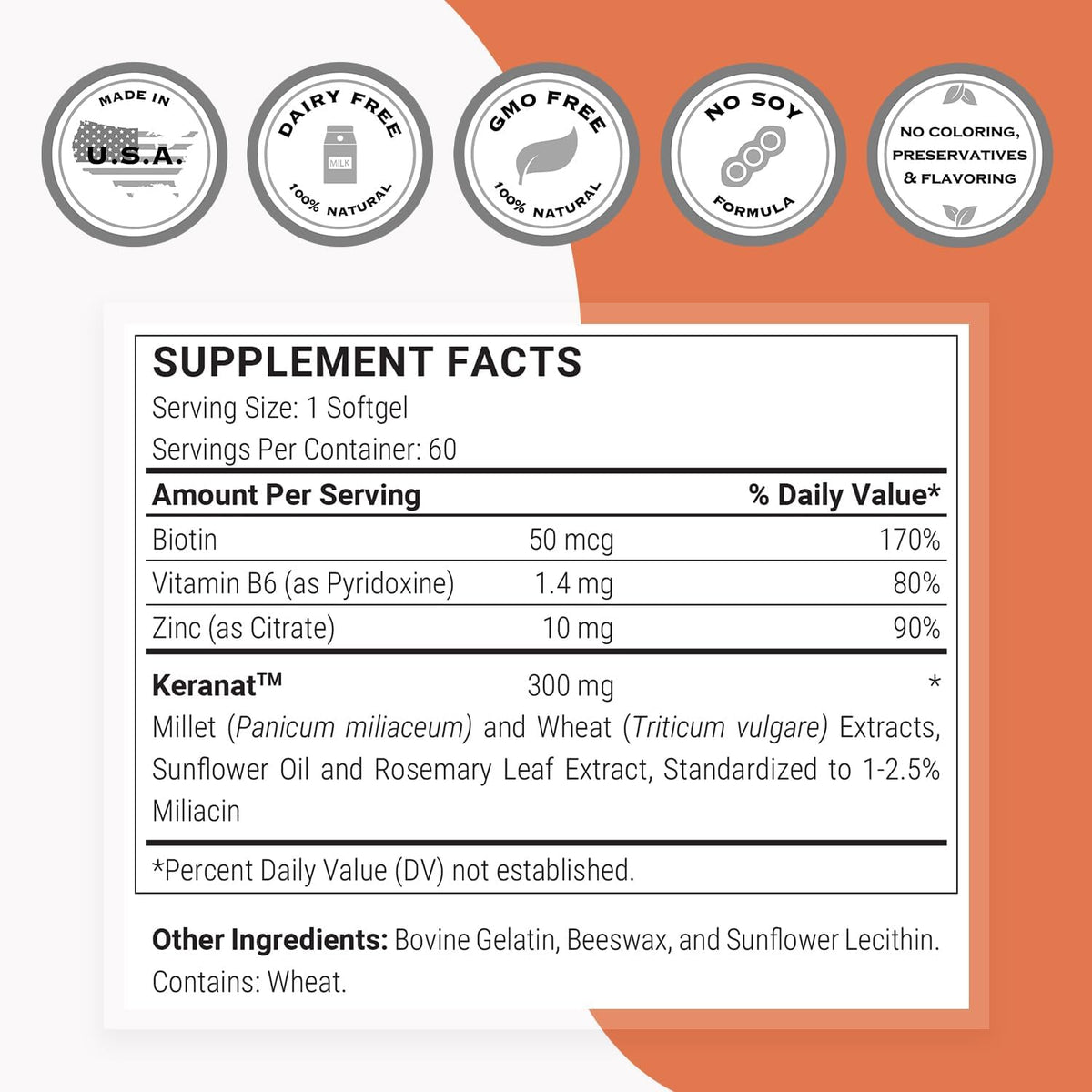 Supersmart Keranat Advanced Formula with Biotin - Hair Supplement for Volume & Growth - 60 Softgels - görsel 4
