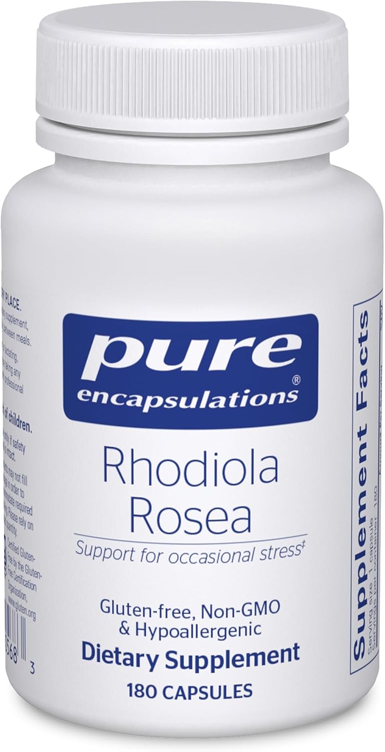 Pure Encapsulations Rhodiola Rosea – Adaptogen Stress Supplement, 180 Capsules - görsel 1