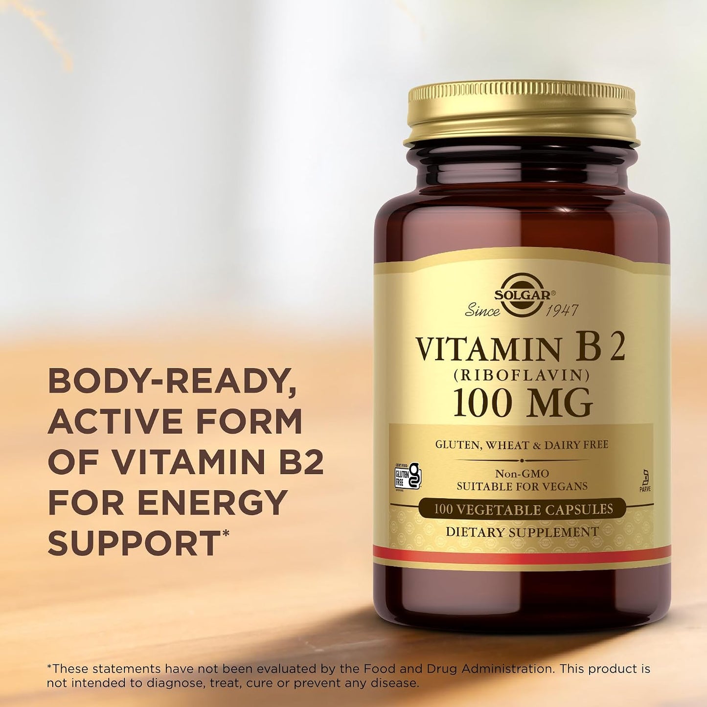 Solgar Vitamin B2 (Riboflavin) 100mg - 100 Vegetable Capsules - görsel 5