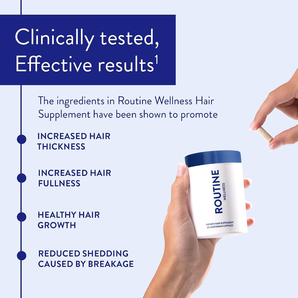 Routine Wellness Hair Growth Supplement with Biotin – Clinically Tested for Thicker, Fuller-Looking Hair (60 Capsules) - görsel 2