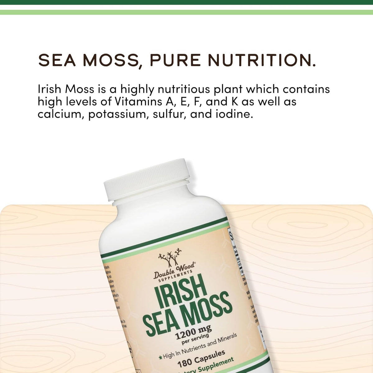 Irish Sea Moss Capsules - 1,200mg per Serving, 180 Count - görsel 4