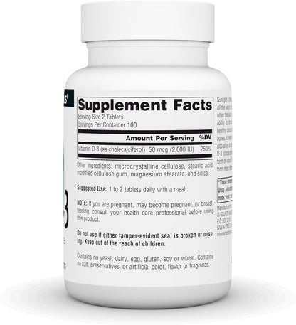 Source Naturals Vitamin D-3 1000 IU (25 mcg) – 200 Tablets