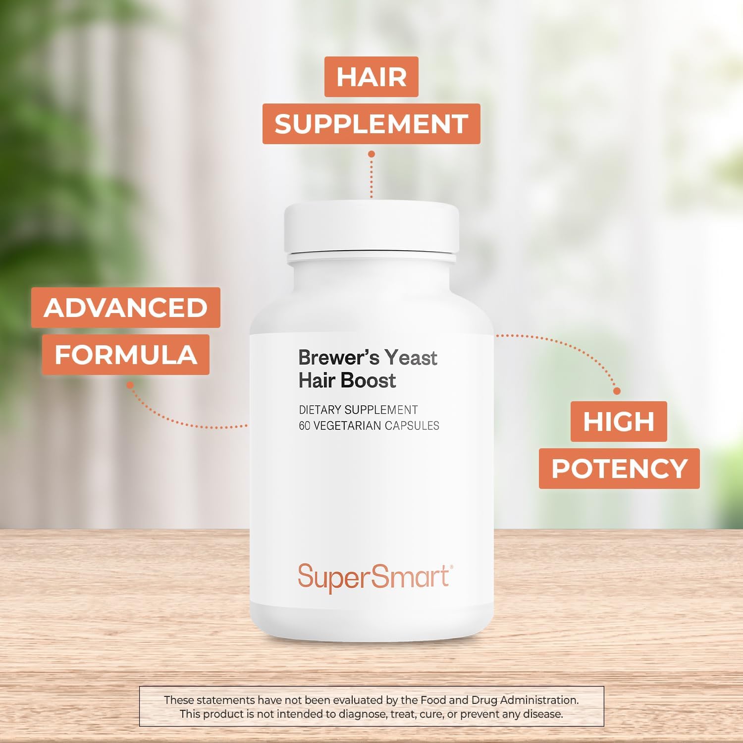 Brewer's Yeast Hair Boost - Advanced Formula with Biotin, Zinc & B6 - Hair Supplement, 60 Vegetarian Capsules - görsel 3