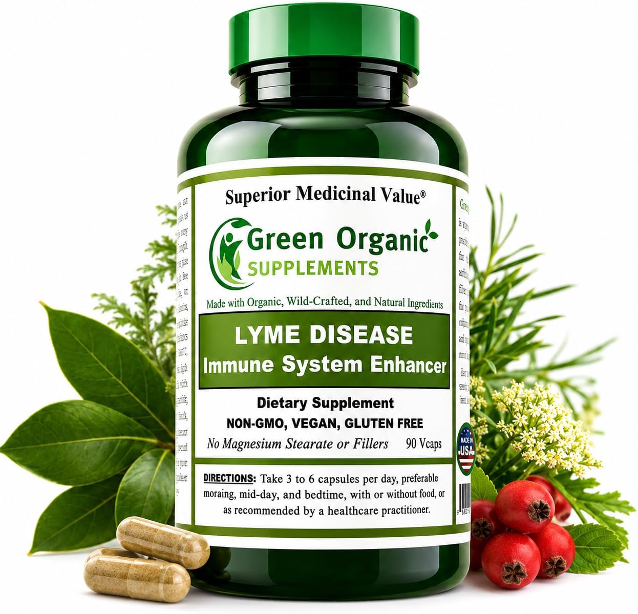 Green Organic Supplements Lyme Disease Immune System Support - görsel 1